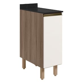 Balcao Com Tampo 1 Porta 30 Cm Mdf 12217 Carvalho Toq Off White Cetim Nicioli