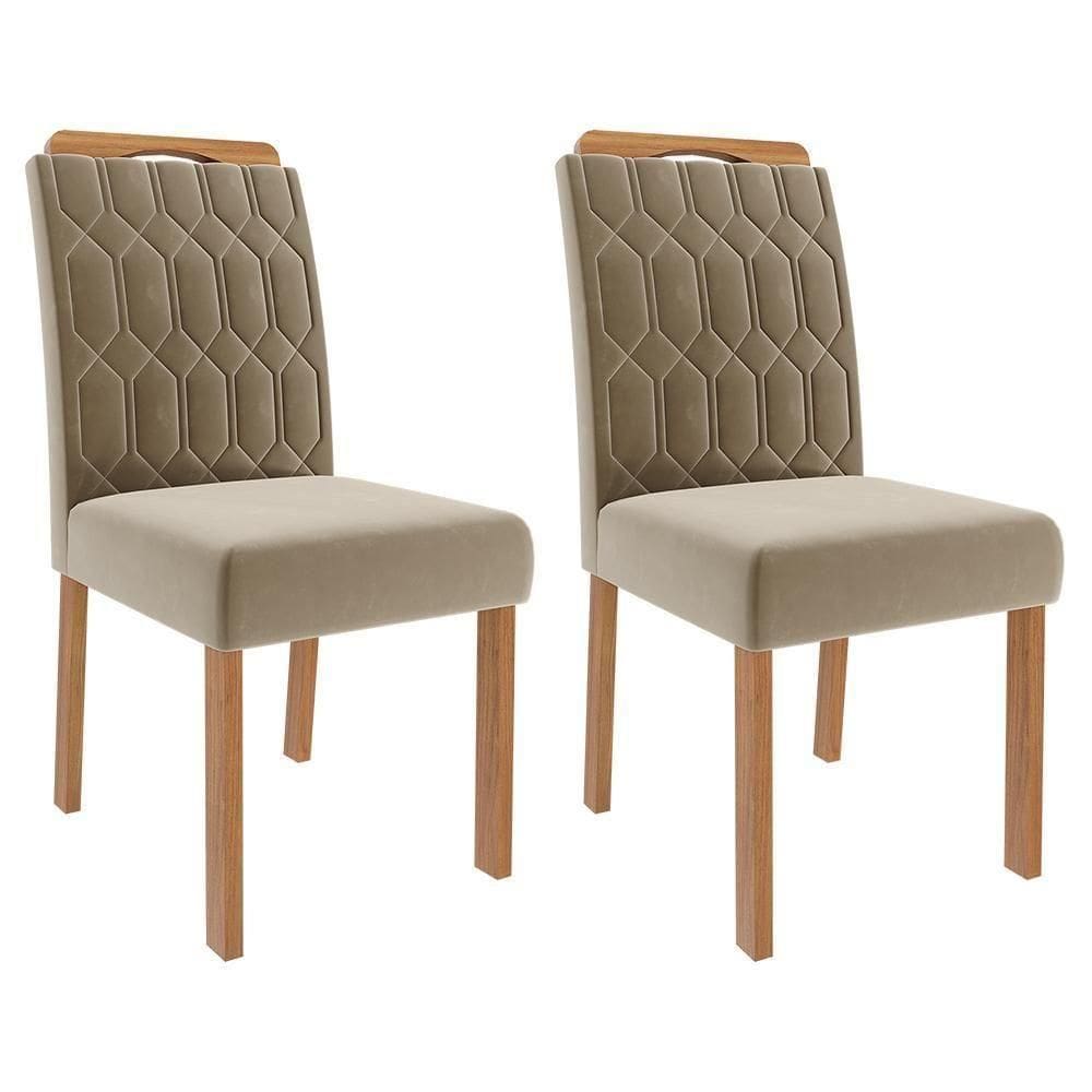 Conjunto 2 Cadeiras Paola Wood Madeira-suede Joli - Cimol Móveis Madeira-suede Joli