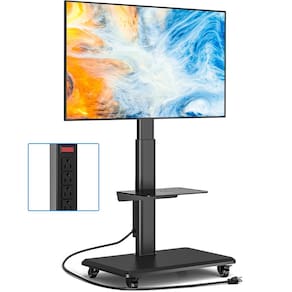 Suporte de TV Rfiver Sleek Rolling com tomada elétrica, TVs de 32-70 polegadas