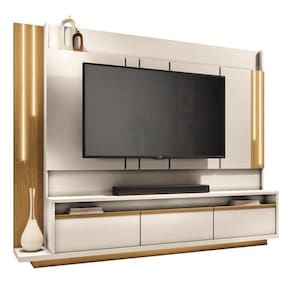 Estante Home Theater Montane Para Até 75? Off White-cinamomo - Pr Móveis Off White-cinamomo
