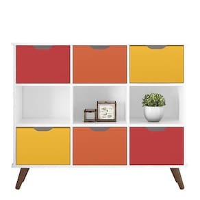 Nicho Organizador Retrô 1478 Com 6Gavetas Branco-colorido - Qmovi Branco-colorido