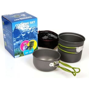 Kit De Panelas Para Camping Leve Compacto E Resistente Para Aventuras Ao Ar Livre