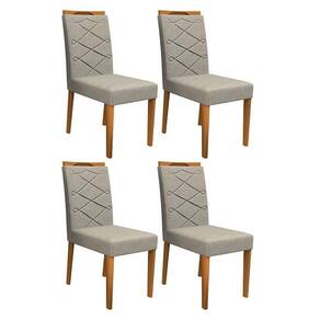 Conjunto 4Cadeiras Caroline Ipê-marrom Claro - Pr Móveis Marrom Claro