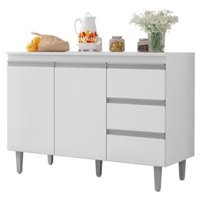 Balcão Pia Andréia 100cm Branco Com Tampo Mdp - Ajl Móveis Branco
