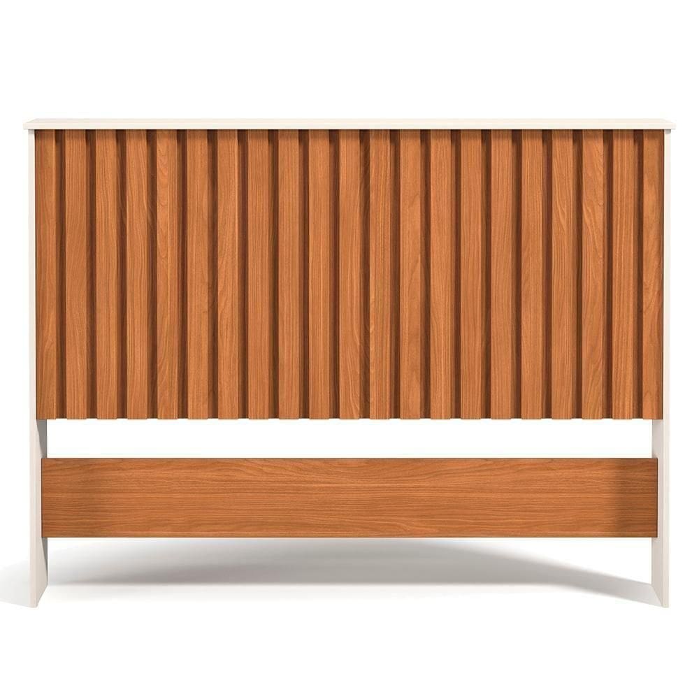 Cabeceira Casal Detroit Ripado 144 Cm Off White Nature Tebar