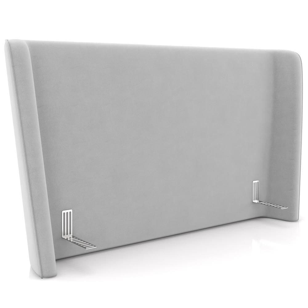 Cabeceira Cama King 195cm Nilo P05 Veludo Cinza - Lyam Decor