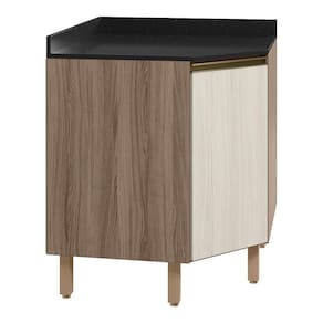 Balcao Canto Obliquo Tampo Mdf Kali 12222 Carvalho Toq Bianco Toq Nicioli