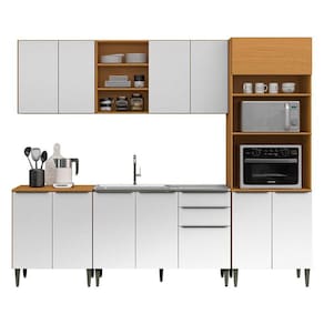 Cozinha Modulada Luana Composição 4 Cinamomo Branco - Aramóveis