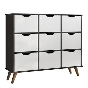 Nicho Organizador Retrô 1478 Com 9Gavetas Preto-branco - Qmovi Preto-branco