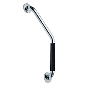 Barra de Apoio Alça Angular 25X25cm Borracha Antiderrapante Aço Inox Acessibilidade Criança Idoso