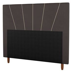 Cabeceira Cama Box Solteiro Dallas 90cm Veludo Marrom - Abmaza