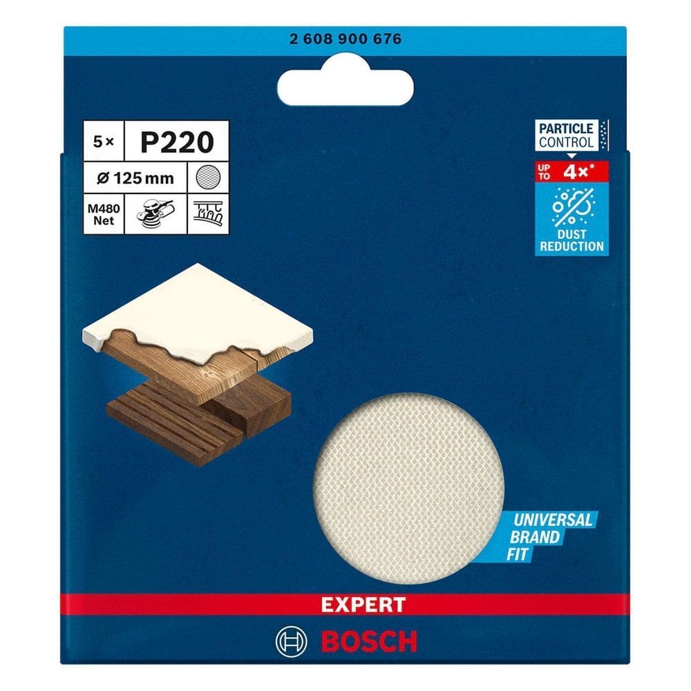 Disco de Lixa Bosch EXPERT M480 125mm Grão 220 com 5un