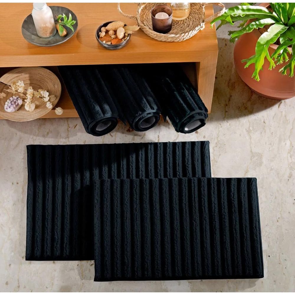 Tapete Soleido 50x70 Microfibra Preto 4pc