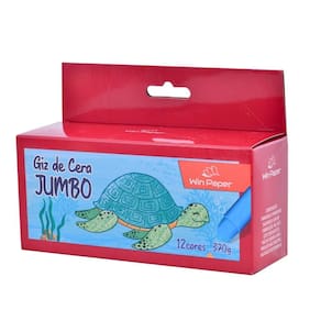 Meu Primeiro Giz De Cera Jumbo Escolar 12 Cores 370G 7 X 2,5