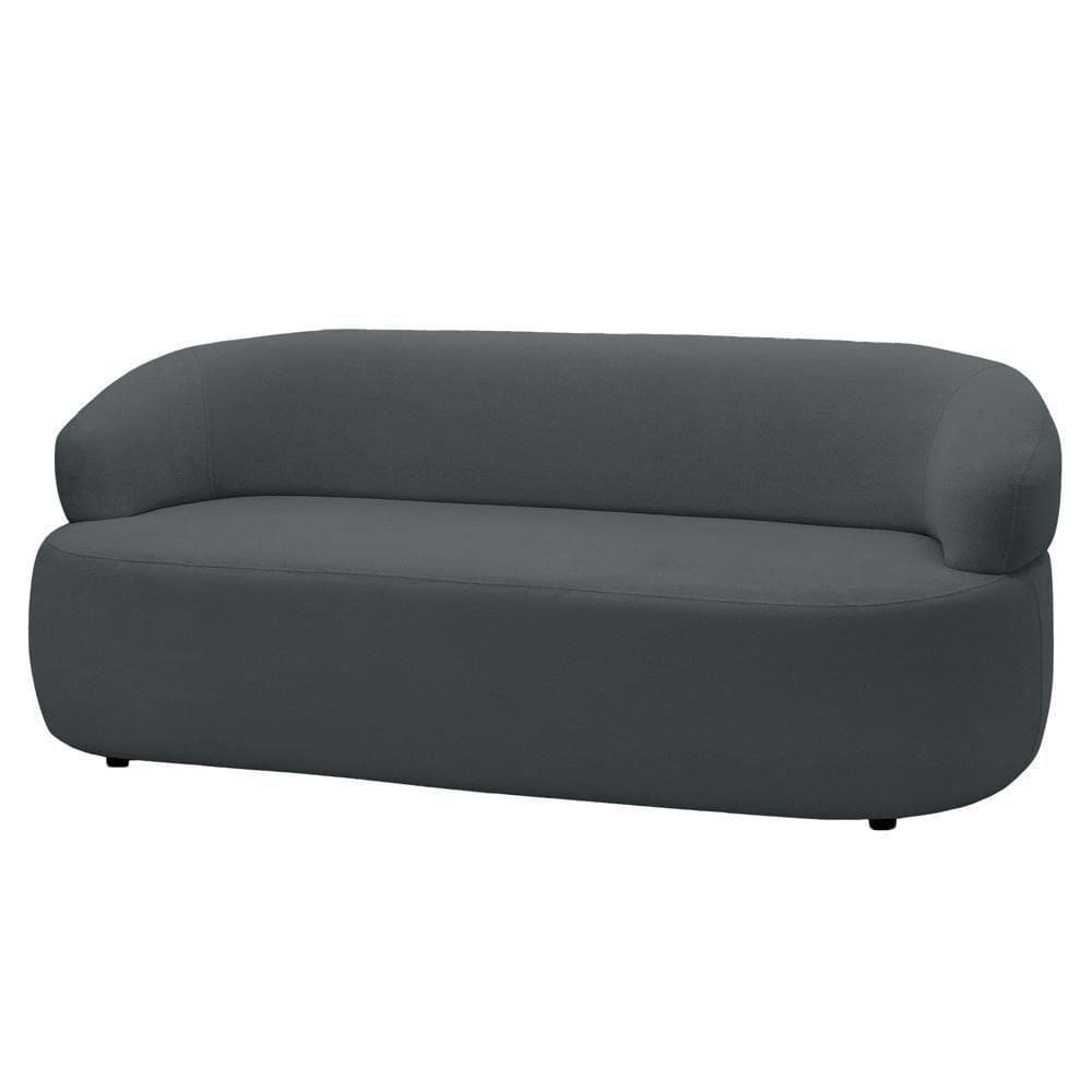 Sofá 3 Lugares Living Orgânico Sala De Estar 170cm Conka F05 Veludo Grafite - Mpozenato