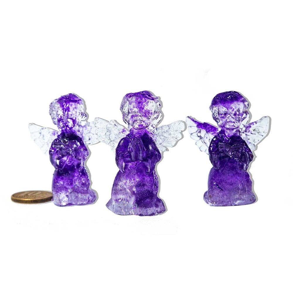 05 Anjinho Ametista na Resina Cristal Violeta 10g 5cm
