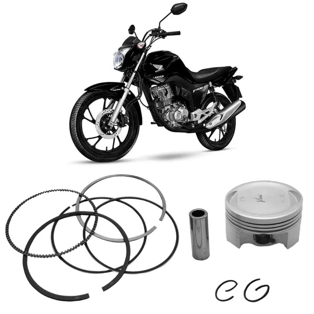 Kit Pistão Anel 1.00 CG 160 NXR 160 Bros Vini Controlflex
