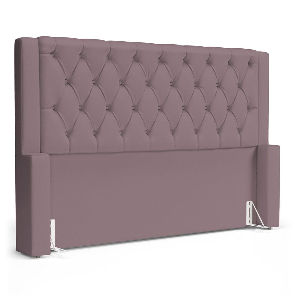 Cabeceira Atena Para Cama Box King Size 195cm Capitonê com Frame Veludo Rosê - Abmaza
