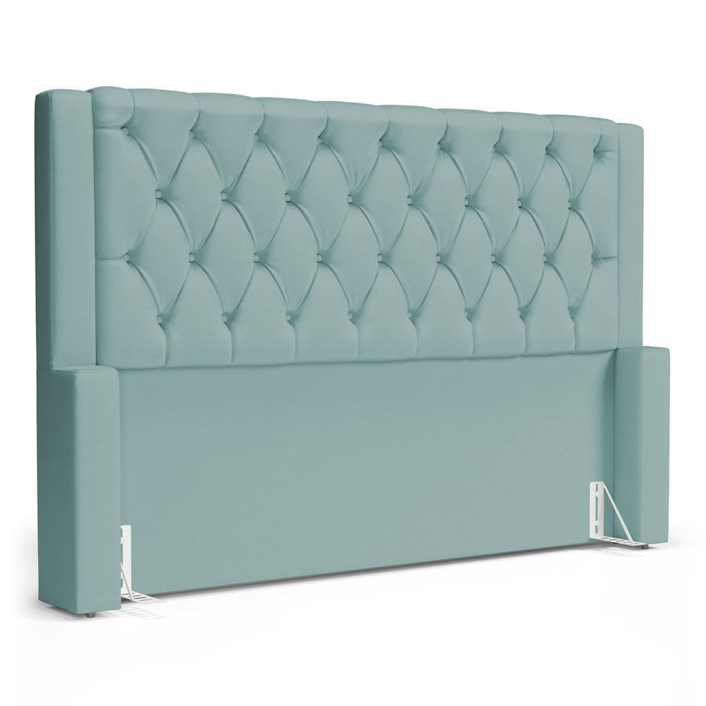 Cabeceira Atena Para Cama Box King Size 195cm Capitonê com Frame Veludo Acqua - Abmaza