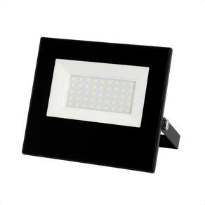 Refletor Holofote Led 50W Branco Frio 6500K Preto 110/220V