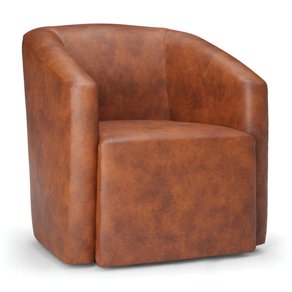 Poltrona Decorativa Orgânica Stella Max Sintético Pu D03 - D`rossi Cor Nozes