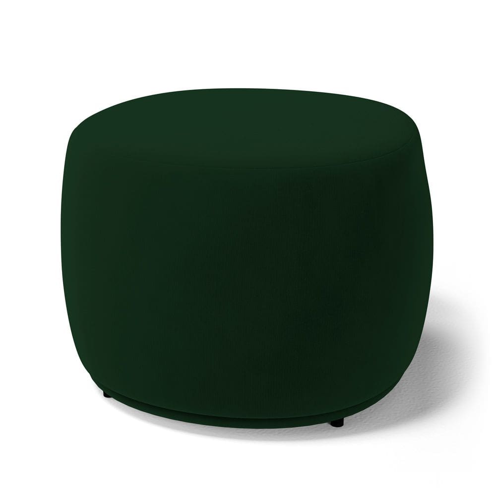 Puff Decorativo Living Aisha Orgânico Veludo Verde Escuro - Abmaza