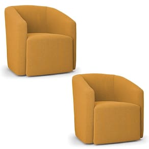 Poltrona Decorativa Orgânica Kit 2 Stella Max Bouclê Mostarda D03 - D`rossi