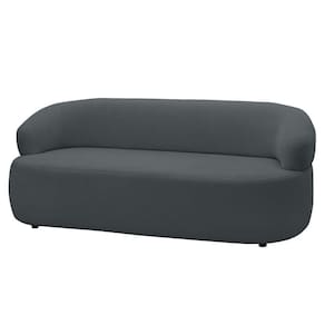 Sofá 2 Lugares Living Orgânico Sala De Estar 140cm Conka F05 Veludo Grafite - Mpozenato