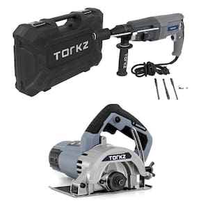 Martelete Perfurador Rompedor TRE0002 com Maleta e acessórios e Serra Mármore Profissional Torkz TRE0017 220 Volts