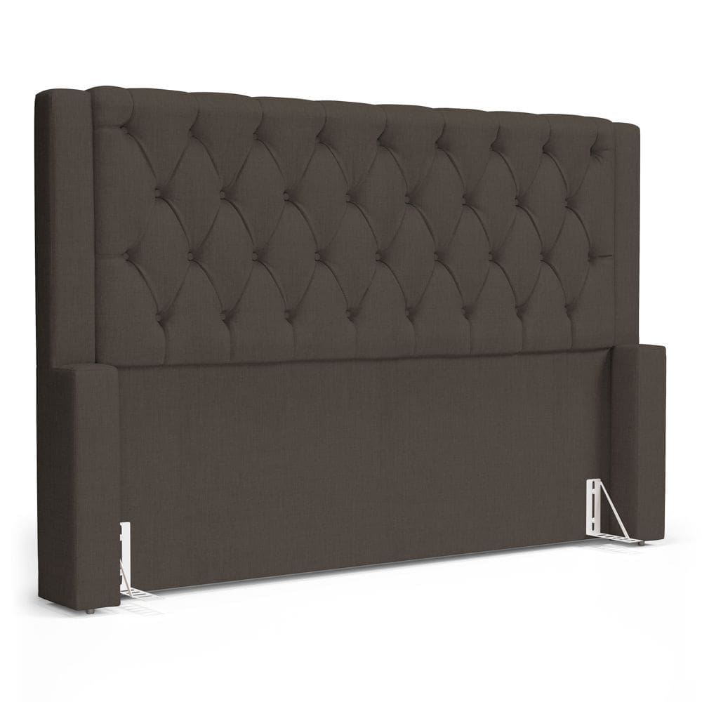 Cabeceira Atena Para Cama Box Casal Padrão 140cm Capitonê com Frame Linho Cacau - Abmaza