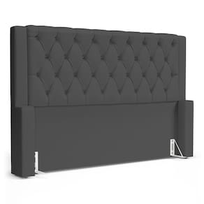 Cabeceira Atena Para Cama Box Queen Size 160cm Capitonê com Frame Suede Cinza - Abmaza