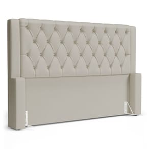 Cabeceira Atena Para Cama Box Casal Padrão 140cm Capitonê com Frame Sintético Bege - Abmaza