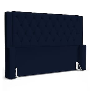 Cabeceira Atena Para Cama Box Casal Padrão 140cm Capitonê com Frame Suede Azul Marinho - Abmaza