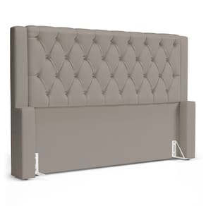 Cabeceira Atena Para Cama Box Queen Size 160cm Capitonê com Frame Suede Bege - Abmaza