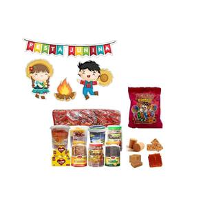 Kit Doces Diversos Para Festa Junina 50 Pessoas + Bandeiras