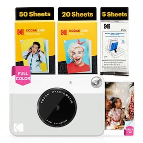 Câmera digital KODAK Printomatic 5MP com pacote de 75 folhas - cinza