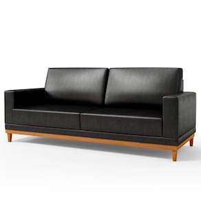Sofá 2 Lugares 145cm Living Sala De Estar Kayrós D05 Sintético Preto - Mpozenato