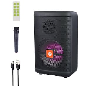 Caixa De Som Portatil Bluetooth Amplificada Radio Microfone Controle Karaoke Led Fm Usb Dc Tf Auto Falante Recarregavel