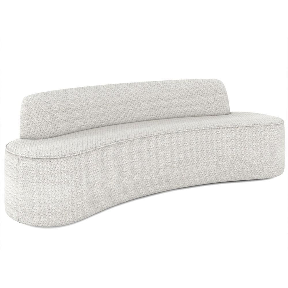 Sofá 4 Lugares Para Sala De Estar Living 230cm Koane D06 Bouclê Off White - Mpozenato
