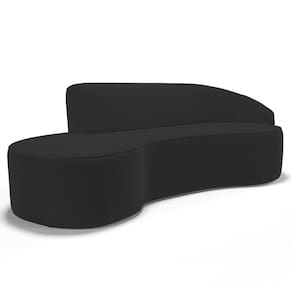 Sofá Living 2 Lugares 180cm Braço Direito Mozart D06 Veludo Preto - Mpozenato