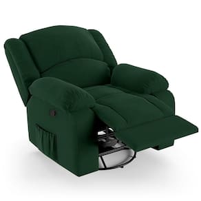 Poltrona Do Papai Reclinável Pietra Glider Giratória Fh9 Veludo Verde - Mpozenato