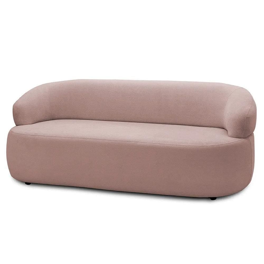 Sofá 3 Lugares Living Orgânico Sala De Estar 170cm Conka F05 Veludo Rosê - Mpozenato