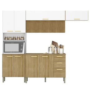 Armário De Cozinha 5 Peças Urban03 Balcão Com Tampo 120cm K02 Freijó/supremo - Mpozenato