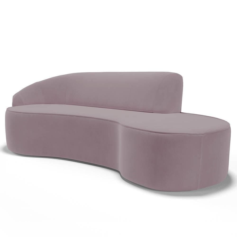 Sofá Living 4 Lugares 300cm Braço Esquerdo Mozart D06 Veludo Rosê - Mpozenato