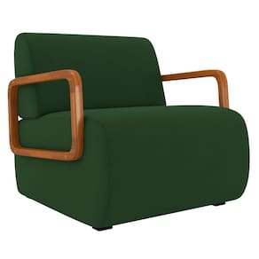 Poltrona Decorativa Orgânica Para Sala Belarus K04 Veludo Verde Musgo - Mpozenato