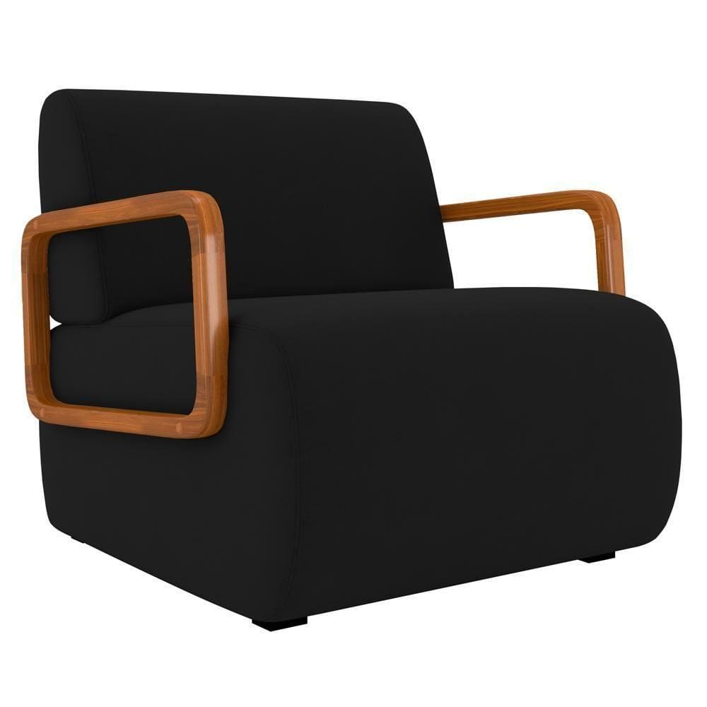 Poltrona Decorativa Orgânica Para Sala Belarus K04 Veludo Preto - Mpozenato