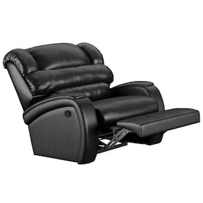Poltrona Do Papai Reclinável Kalie Manual Gatilho Fh9 Pu Preto Brilho - Mpozenato