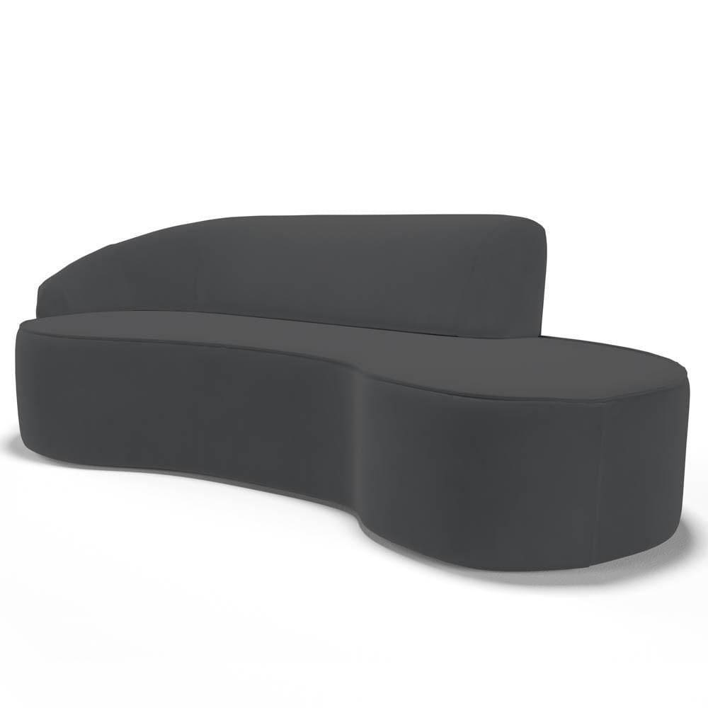 Sofá Living 4 Lugares 300cm Braço Esquerdo Mozart D06 Veludo Cinza - Mpozenato