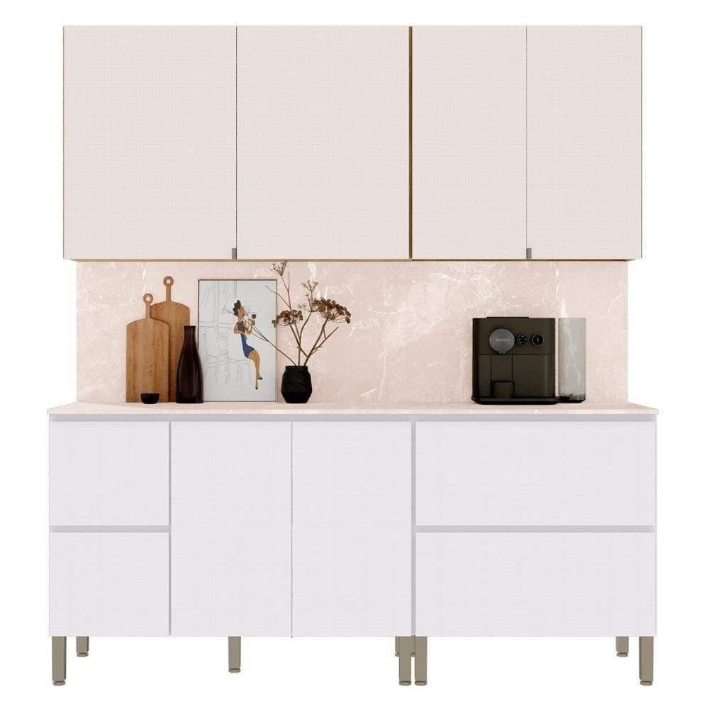 Armário De Cozinha Cp02 Com Tampo 120cm Minsk K02 Branco/soft - Mpozenato