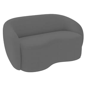 Sofá 2 Lugares Living Orgânico Sala De Estar 160cm Garbin K04 Bouclê Cinza - Mpozenato